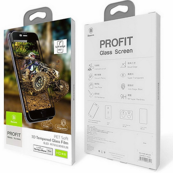 Защитное стекло Baseus 3D PET Soft для iPhone 7 Plus Gold